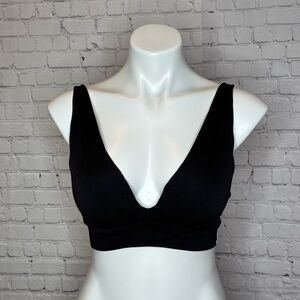 H&M Hennes Black Plunging Pushup Sports Bra Bralette with Underwire Size 38B